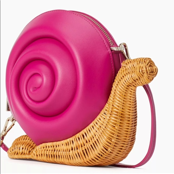 Kate Spade Scarlett Snail Wicker Crossbody Pink - Picture 4 of 6